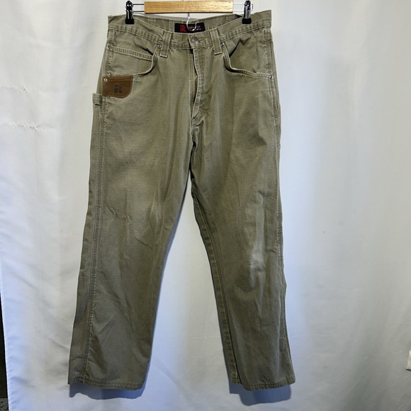 Wrangler Other - Wrangler Riggs Workwear Pants Mens 34x31 Olive Straight Ripstop Rugged Outdoor